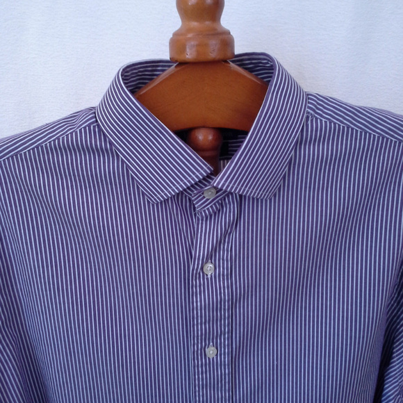 Ralph Lauren POLO by Ralph Lauren REGENT CUSTOM FIT wide collar long sleeve cotton shirt, men's size XL cotton white type Vintage Second Hand